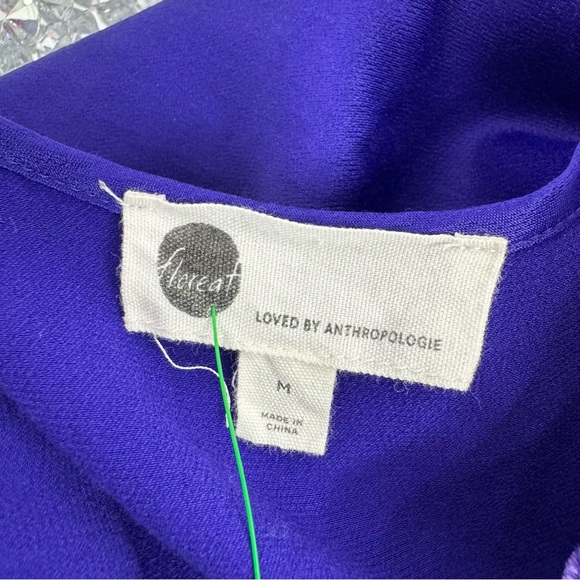Floreat loved by Anthropologie tank top royal purple velvet velour detail neck - Picture 6 of 8